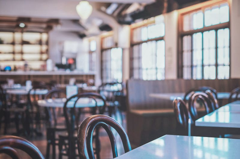 Cozy and warmly lit dining area