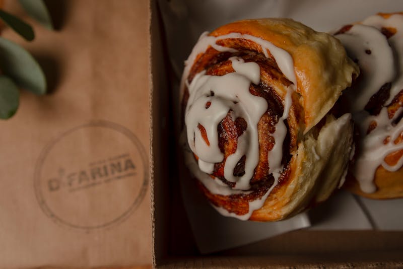 Warm cinnamon breadsticks with icing